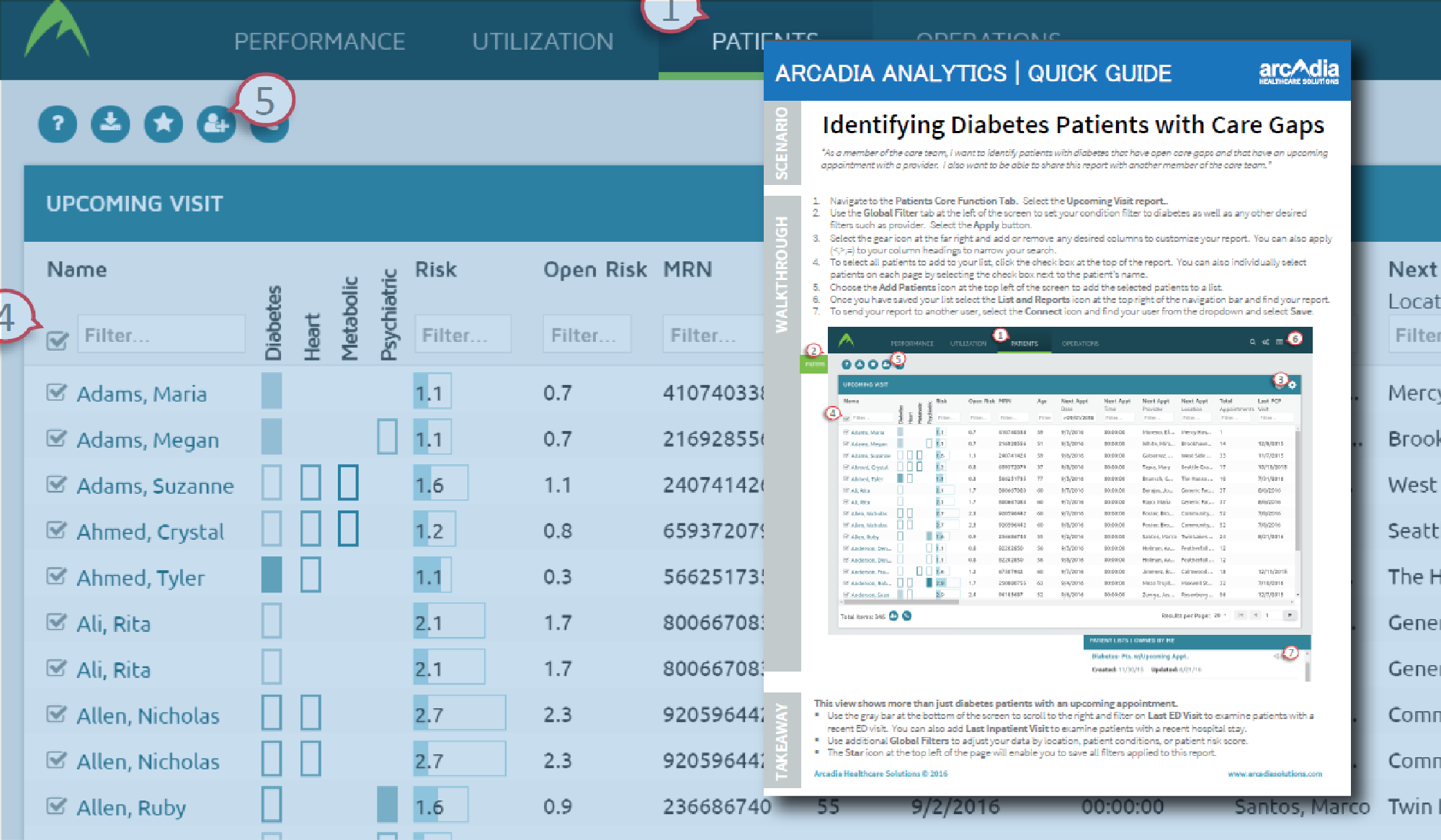 Quick Guide Identifying Diabetes Patients with Care Gaps arcadia.io